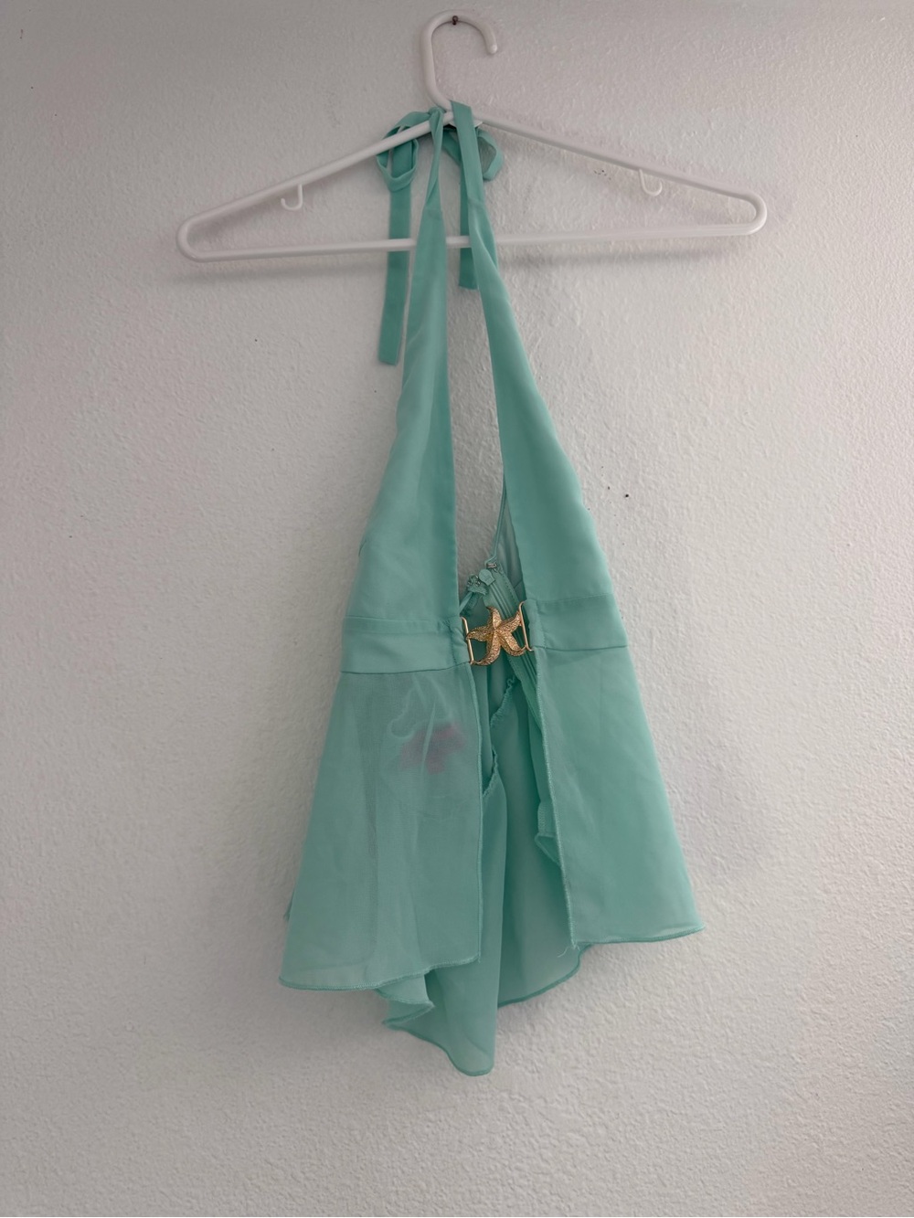 Edikted turquoise open Halter Top